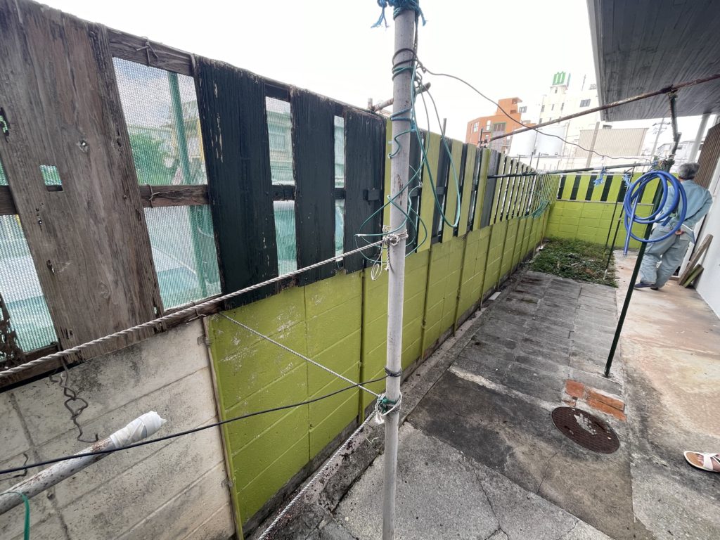 台風災害復旧 フェンス取替工事